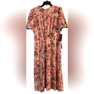 Julia Jordan lined lavender multi-colored dress with front slit. New with tags.